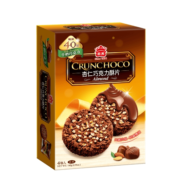 杏仁巧克力(牛奶)酥片4入 140G